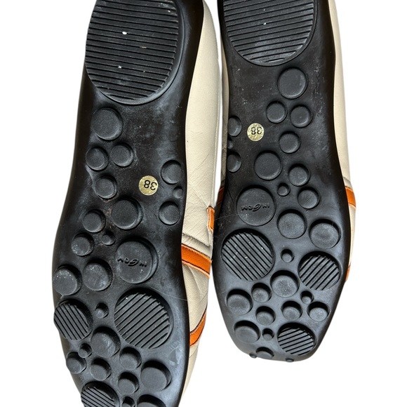 Barneys New York Italian Leather Women's Flats in Orange, Green & Cream sz 38 - Picture 6 of 6